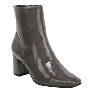 NWOT Naturalizer Wrenley Square Toed Ankle Boots Mink Patent Brown Fall 6.5M